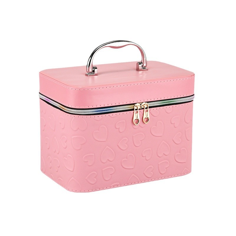 Colorful makeup storage box, multi-layer separated portable makeup bag organization box, beauty storage box Item Picture