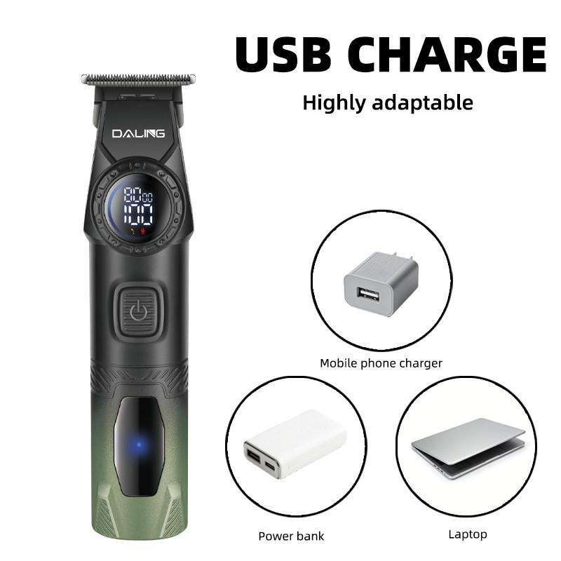 DALING darling 1975 retro cabeza de aceite corte de pelo degradado pantalla digital pusher pusher eléctrico grabado USB peluquería Application Scenario