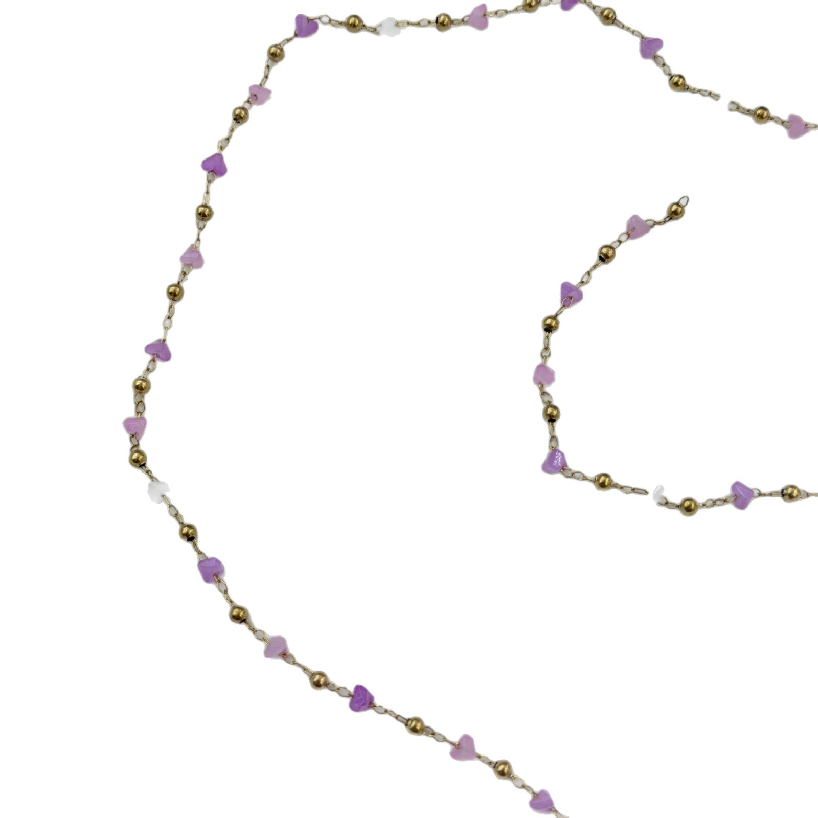 Cross-border love broken gold bead chain, gold-plated chain, diy hair accessory bracelet, necklace, semi-finished chain wholesale Item Picture