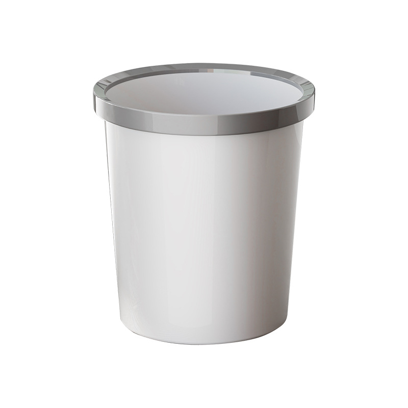 Thickened, simple and large-capacity trash can, kitchen, living room, dormitory, bathroom, pressure ring, paper basket, durable for household use Item Picture