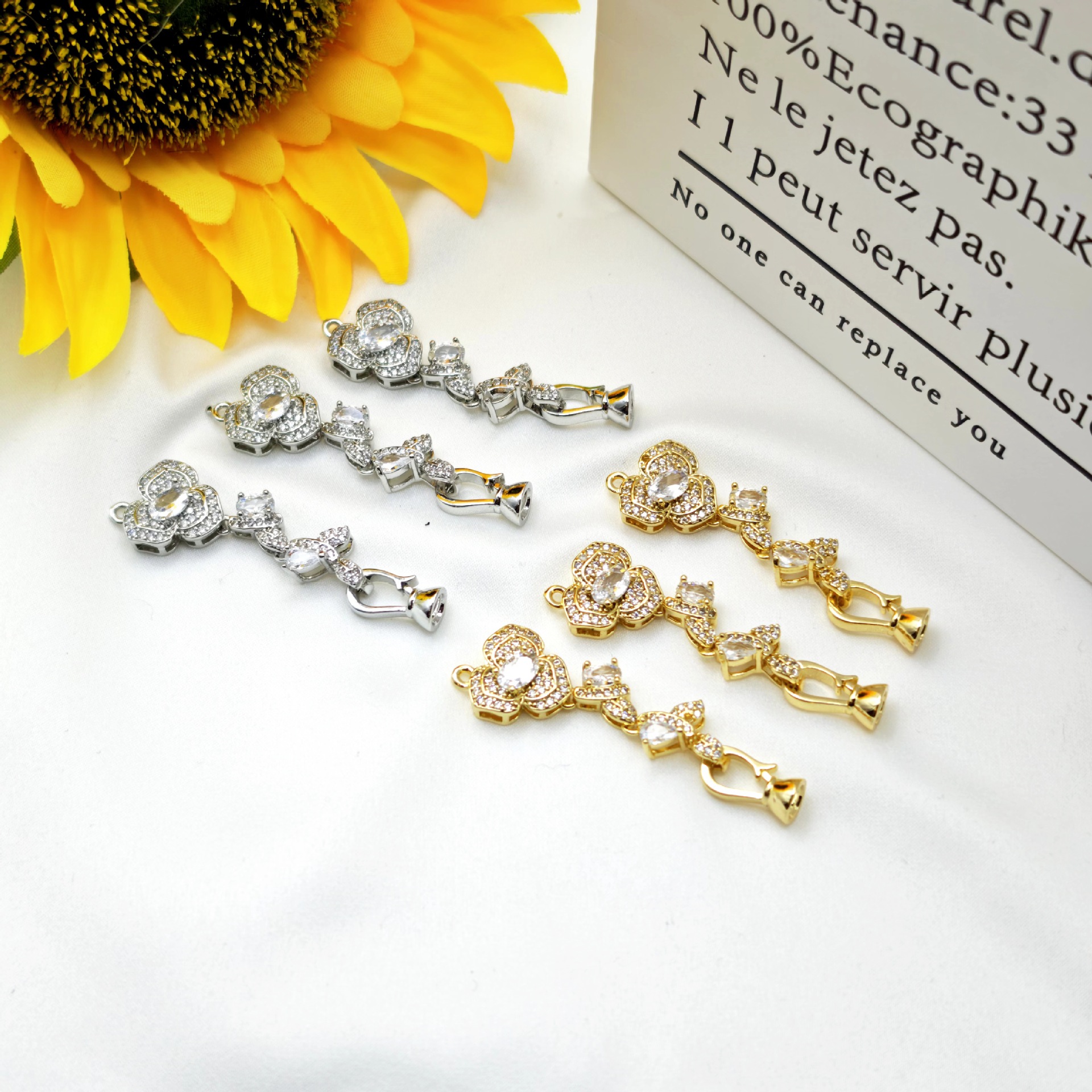 High-end strong color retention rose necklace clasp, pearl clasp, bracelet clasp, end clasp, diy accessory clasp details Picture