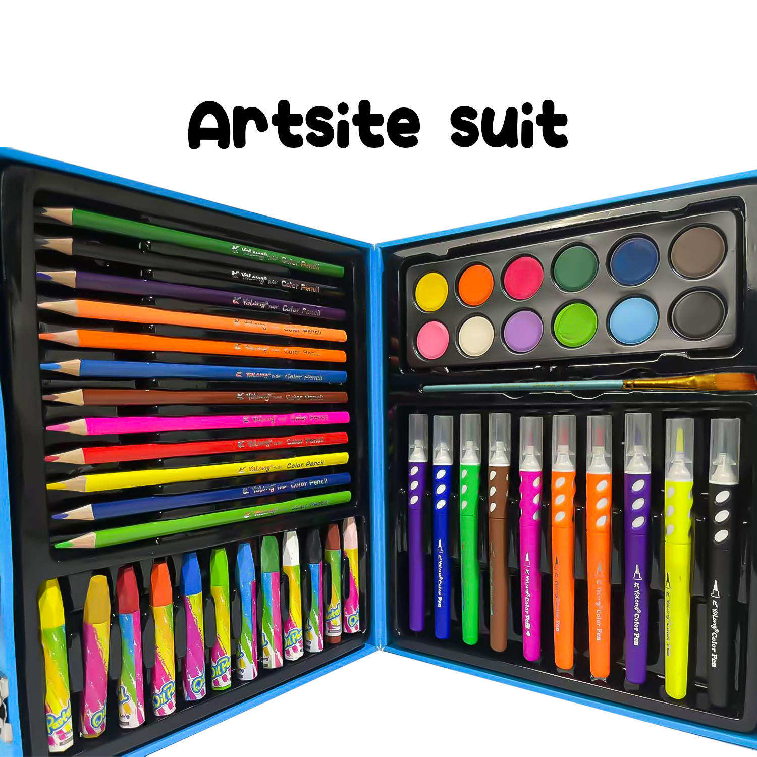 The Yalong Student Art Painting Set is suitable for students and children engaged in art work. It comes in a 48-piece package for DIY use details Picture