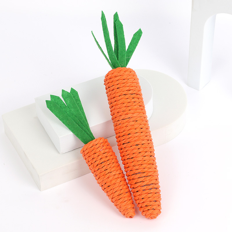New pet toys in stock for wholesale: Carrot and hemp rope cat toys, carrot and hemp rope cat toys Specification image