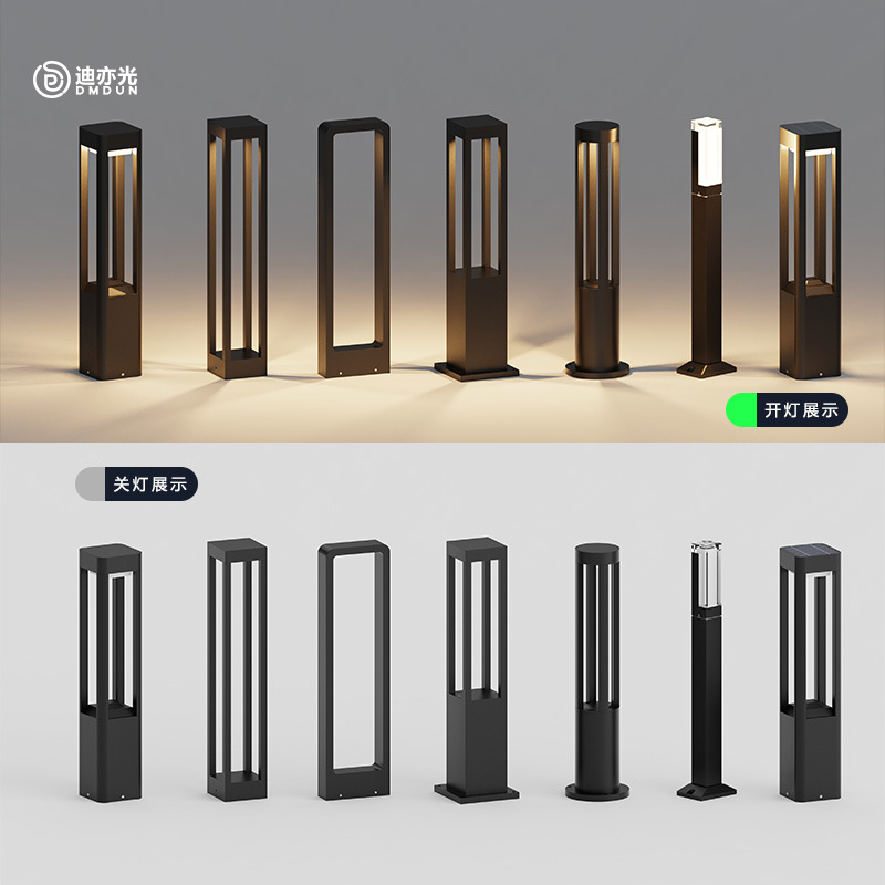 Modern and simple LED lawn lights, villa solar courtyard lights, solar lawn lights, pedestrian street lights and landscape lights Application Scenario