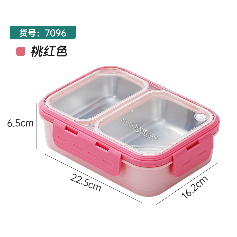 New 304 stainless steel non-odor-mixing lunch box with enhanced insulation, high appearance level for office workers, and compartments with silicone rings Application Scenario