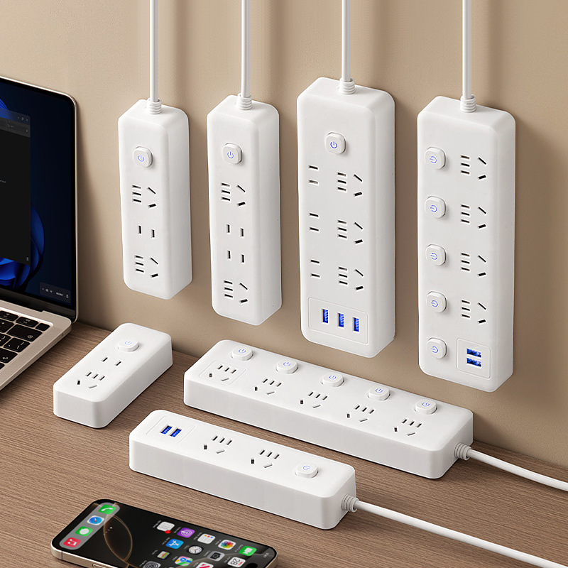 The same model of socket as Xiao Cui Mi comes with a USB multi-socket, a long cable, an independent switch, a power strip, and a cable drag board Application Scenario