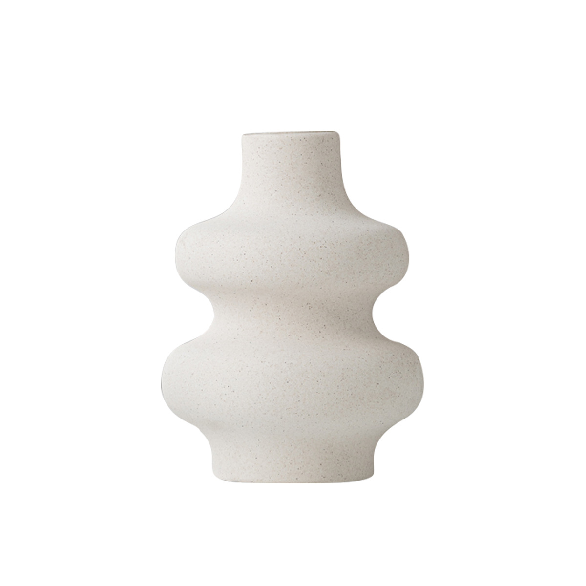 2025 Irregular-shaped ring Ceramic Vase, cute, ins, simple and modern frosted flower vase, creative homestay decoration, high-end Item Picture