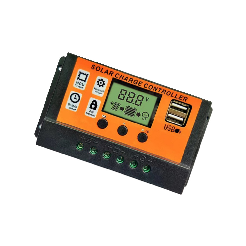100A orange solar controller 12V24V photovoltaic power generation simple solar charging controller details Picture