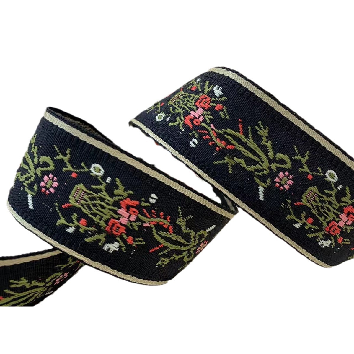 3cm Hanfu accessories, Tang suits, retro classic ethnic style, jacquard webbing, bow webbing, ethnic clothing accessories Item Picture
