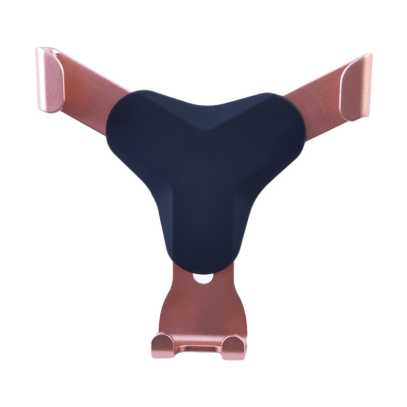 Pewer's new air outlet gravity sensor car lazy phone stand, car imitation metal navigation triangular gravity details Picture