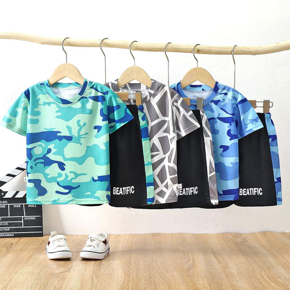 Children's short-sleeved sets 2025 summer clothing, boys' sets, T-shirts, sportswear, girls' quick-drying clothes, T-shirts, children's clothing wholesale