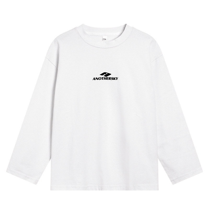 Niño primavera algodón deportivo manga larga blanco camiseta 2026 nuevo adolescente niños suelto legging slim top Item Picture