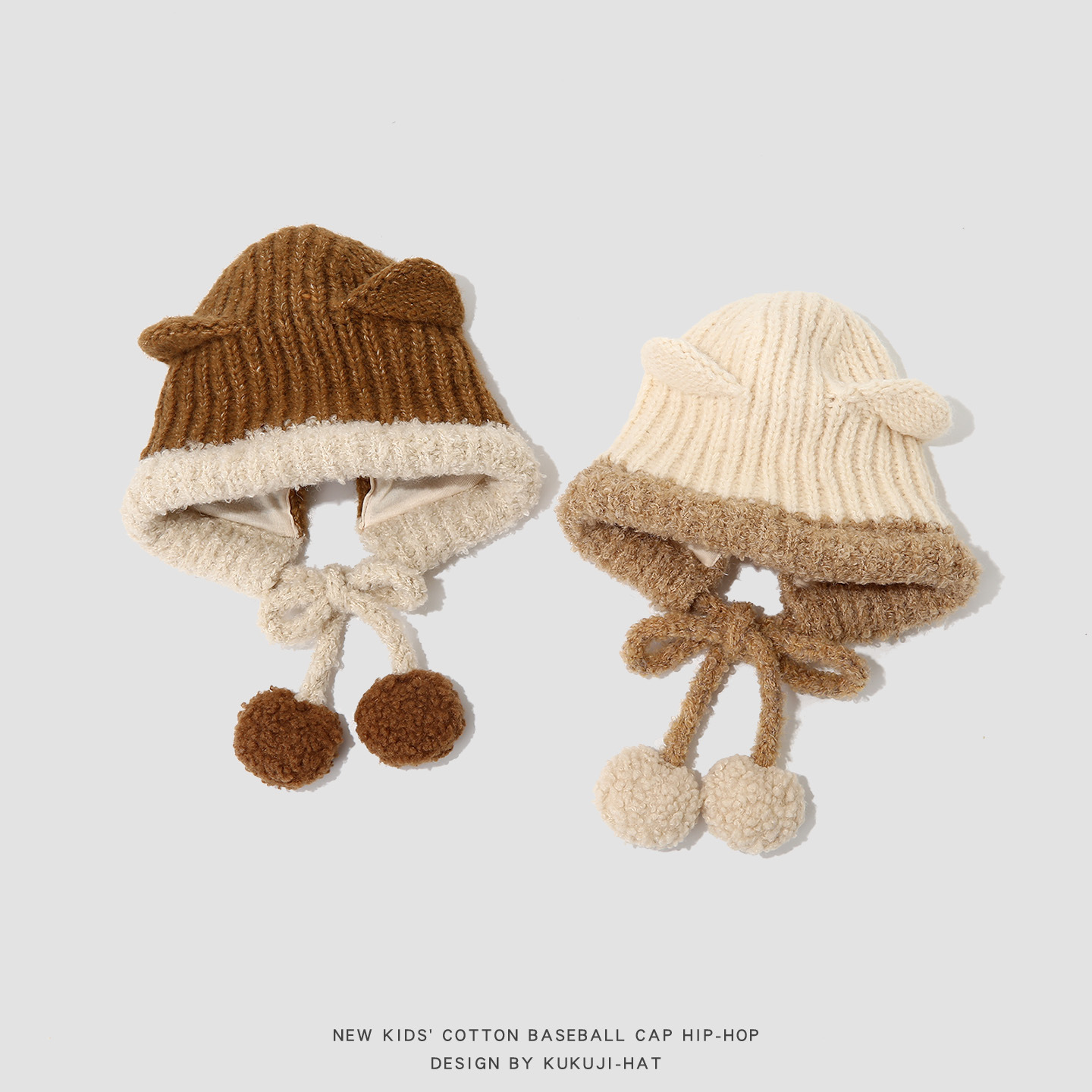 秋冬季宝宝毛线帽护耳帽儿童帽子可爱针织保暖男女童大童套头帽细节图