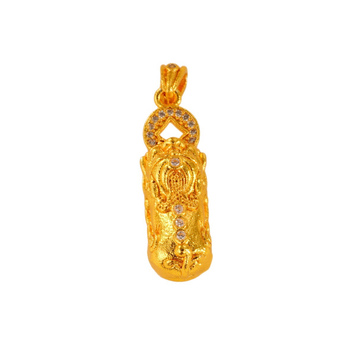 New zirconium-inlaid coin PI Xiu pendant, copper-plated real gold color retention, high-end style bracelet, necklace clasp DIY accessory Item Picture