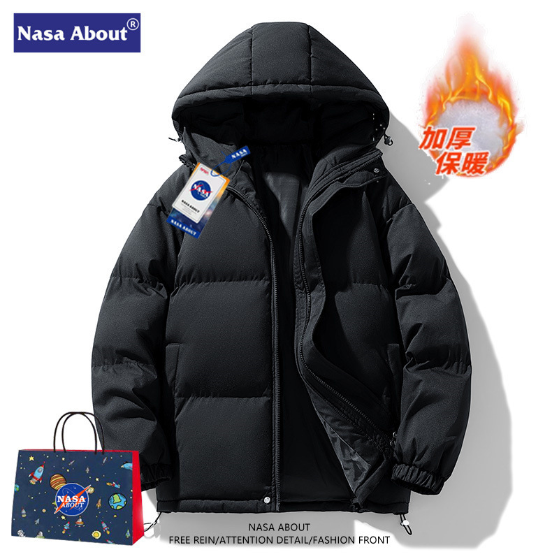 NASA American cotton-padded jacket for men and women in winter 2024, thickened, loose, casual, warm and versatile, couple's versatile coat details Picture