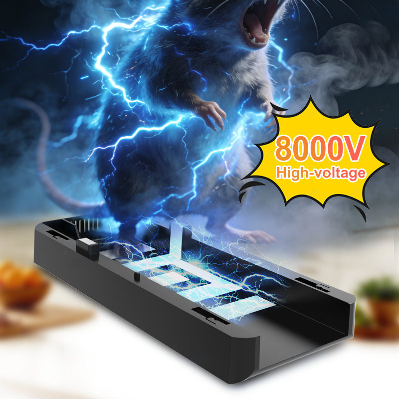 New cross-border fully automatic rat killer, high-power rat trap, battery plug-in dual-purpose, high-voltage electric shock rat killer details Picture