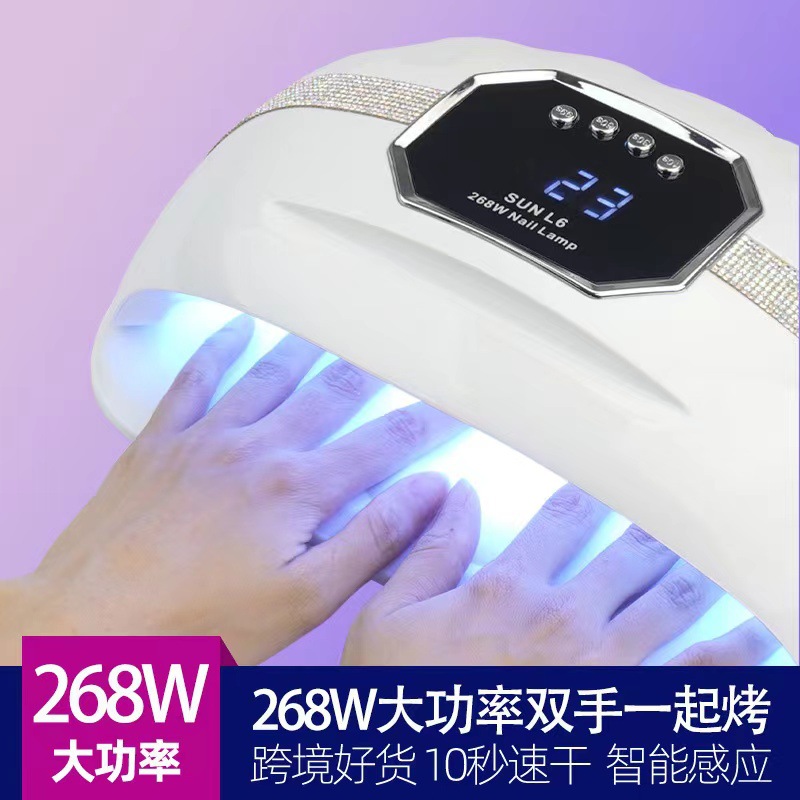 Special 268W phototherapy machine for nail salons, quick hand drying nail lamp, nail polish glue baking lamp, led sensor, no blackening details Picture