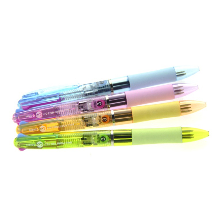 Tianfeng Factory's three-color Ballpoint pen 5163 Office Ballpoint pen wholesale 0.7 advertising multi-color pen 48 pieces per box details Picture