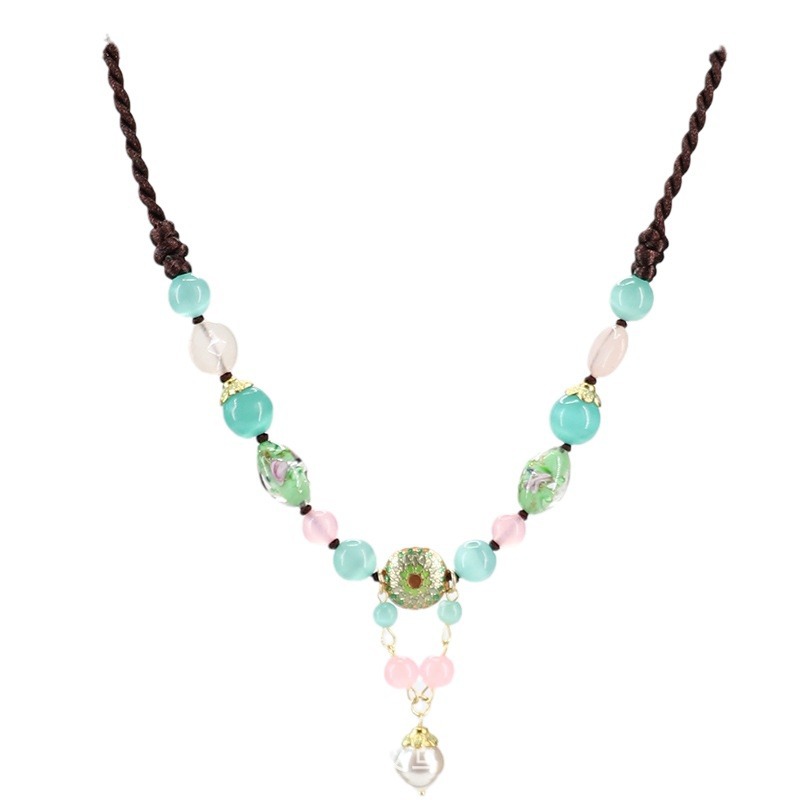 项链/珍珠项链/挂绳/首饰女短款优雅/经典项链白底实物图