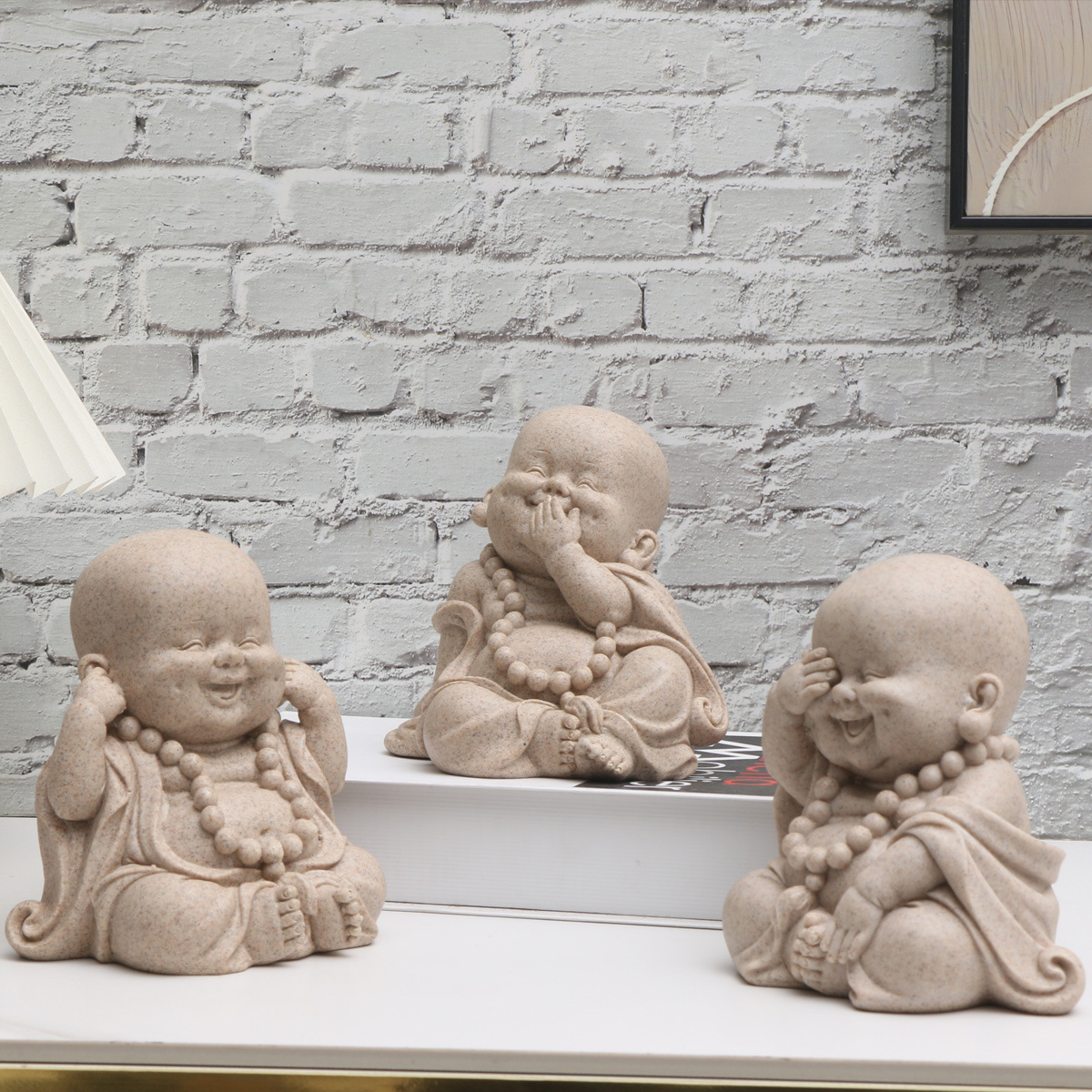 Rural style decorative items, creative gifts, cross-border: Don't look, don't listen, don't say, Three don 'ts, Little Monk handicrafts, home ornaments