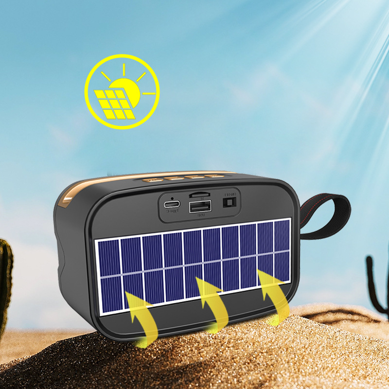 Solar-powered bluetooth speaker, outdoor Bluetooth speaker, card-inserting speaker, portable solar speaker details Picture