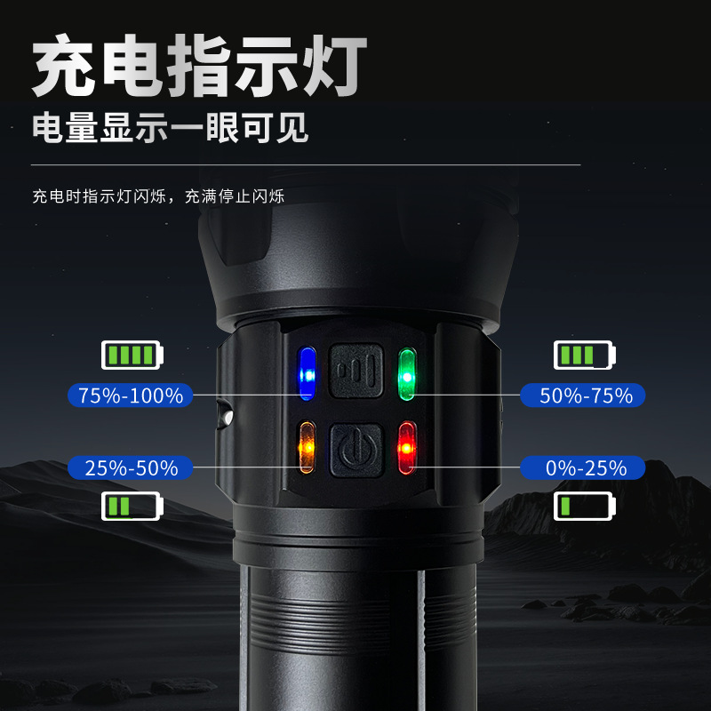 Cross-border high-power high-intensity long-range flashlight, white laser fluorescence, outdoor patrol and exploration multi-functional portable flashlight Specification image