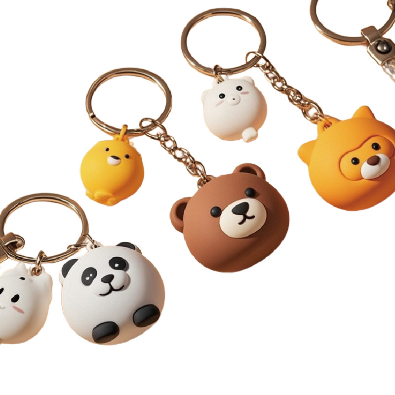 High-end custom cute cartoon mascot keychains, PVC soft rubber silicone decorative keychains, car keys Item Picture