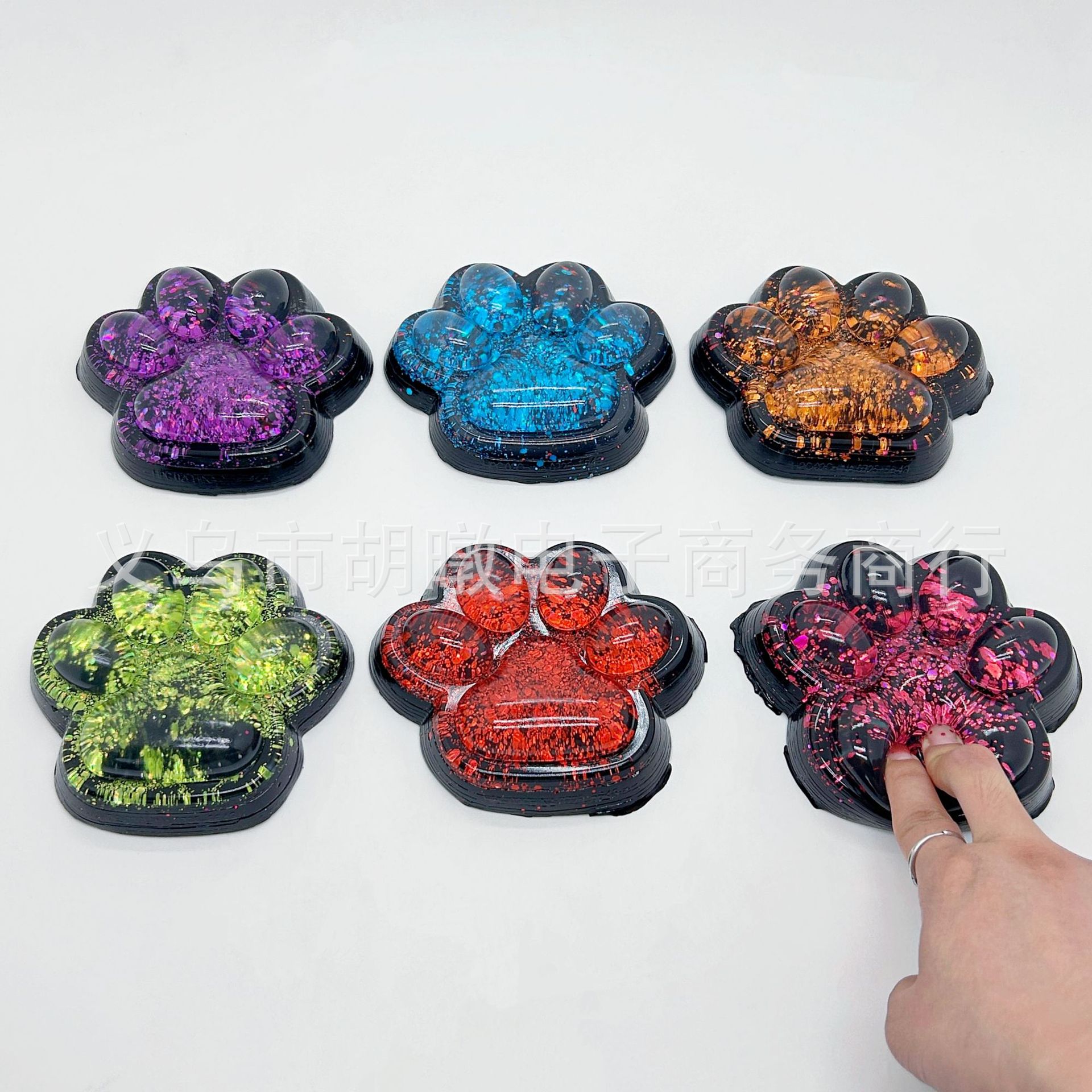 万圣节新款200G高颜值爆闪星空暗黑猫爪捏捏乐解压玩具发泄解压批