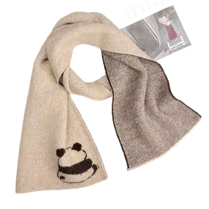 Cashmere sweater 2025 Autumn/Winter new style women's fashion color block small flower thickened warm knitted neck protection small scarf scarf Item Picture