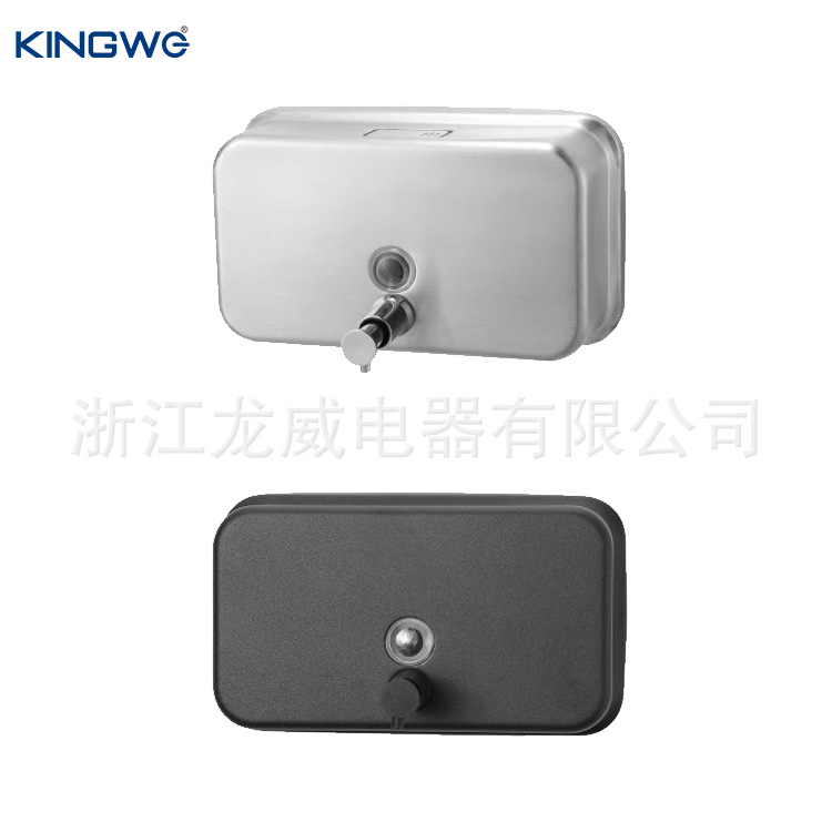 KINGWE手动不锈钢皂液器 酒店壁挂皂液瓶洗手液器皂液盒洗手液器细节图