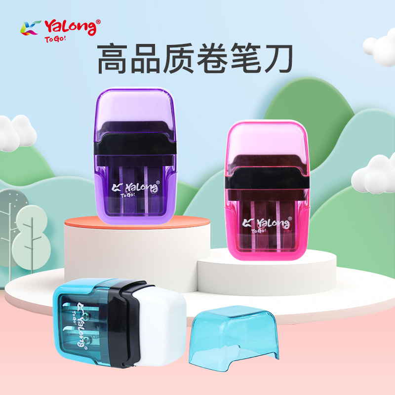 Cross-border factory direct sales of cartoon student learning rectangular series shaped pencil sharpeners and erasers in one