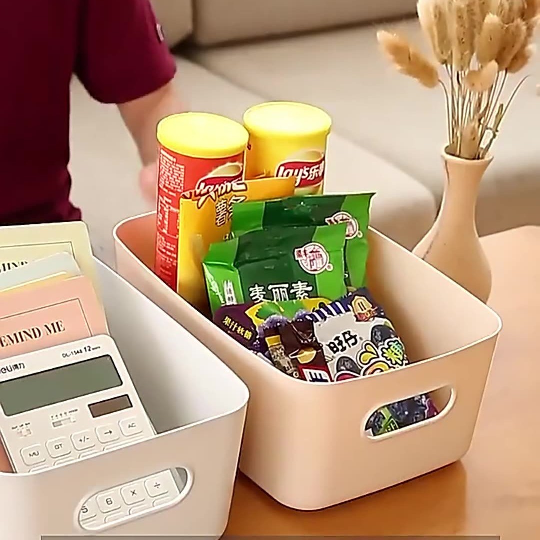 Rectangular snack storage box, desktop drawer, storage basket, cosmetics storage box, miscellaneous storage box Specification image