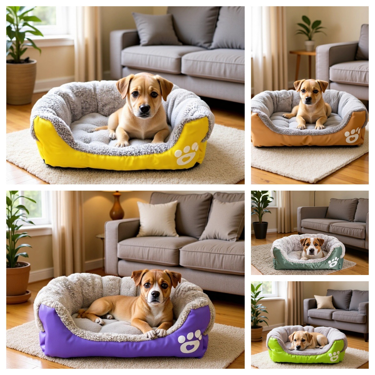 Cross-border candy-colored pet beds, Teddy Bichon Frises, small and medium-sized dogs, all-season universal warm dog beds, wholesale cat beds details Picture