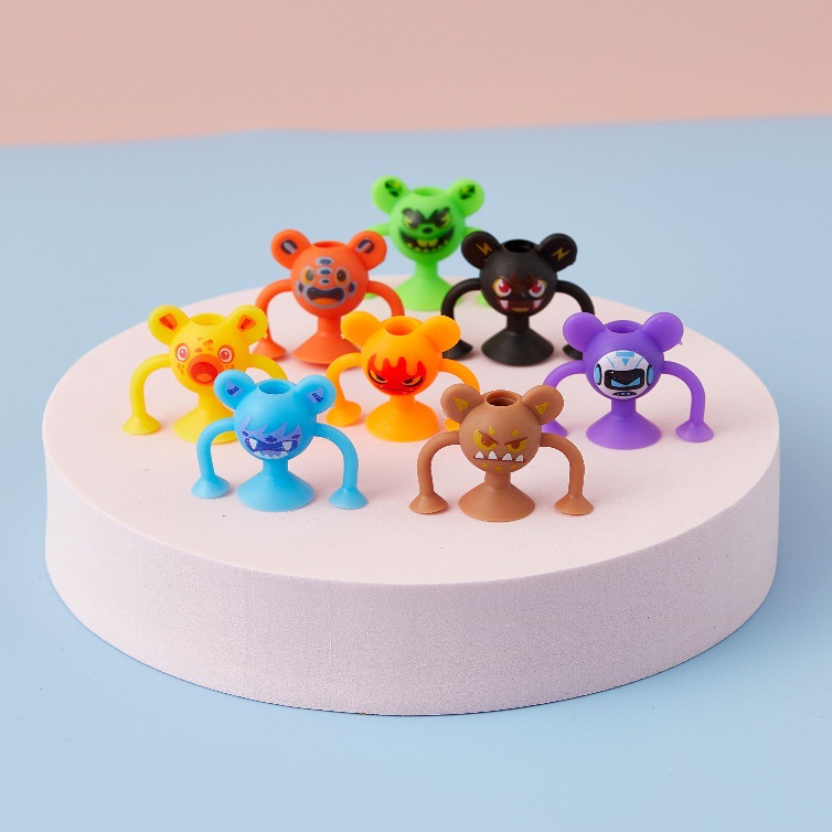Colorful cartoon monster 3D printed gyroscope toy Kneading Fun capsule Gacha details Picture