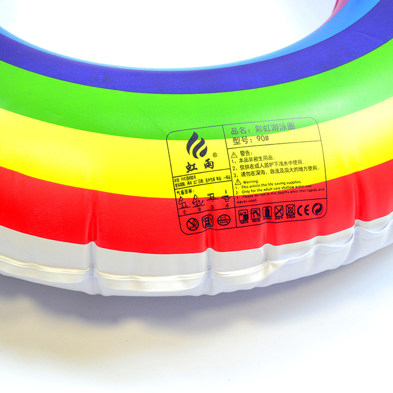 Wholesale thickened life buozes, inflatable children's striped underarm rings, pvc adult rainbow swimming rings for export Application Scenario