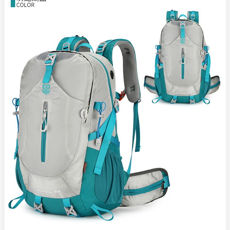 Cross-border outdoor hiking and mountaineering backpack: 40-liter large-capacity floating back plate waterproof men's and women's sports backpack details Picture