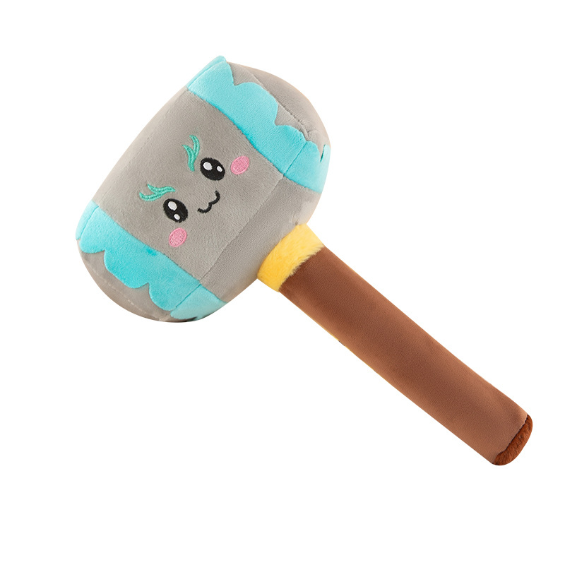 Creative ice-breaking hammer plush toy, realistic hammer, funny expression, sand sculpture 3D playful doll, as a gift for your best friend Item Picture