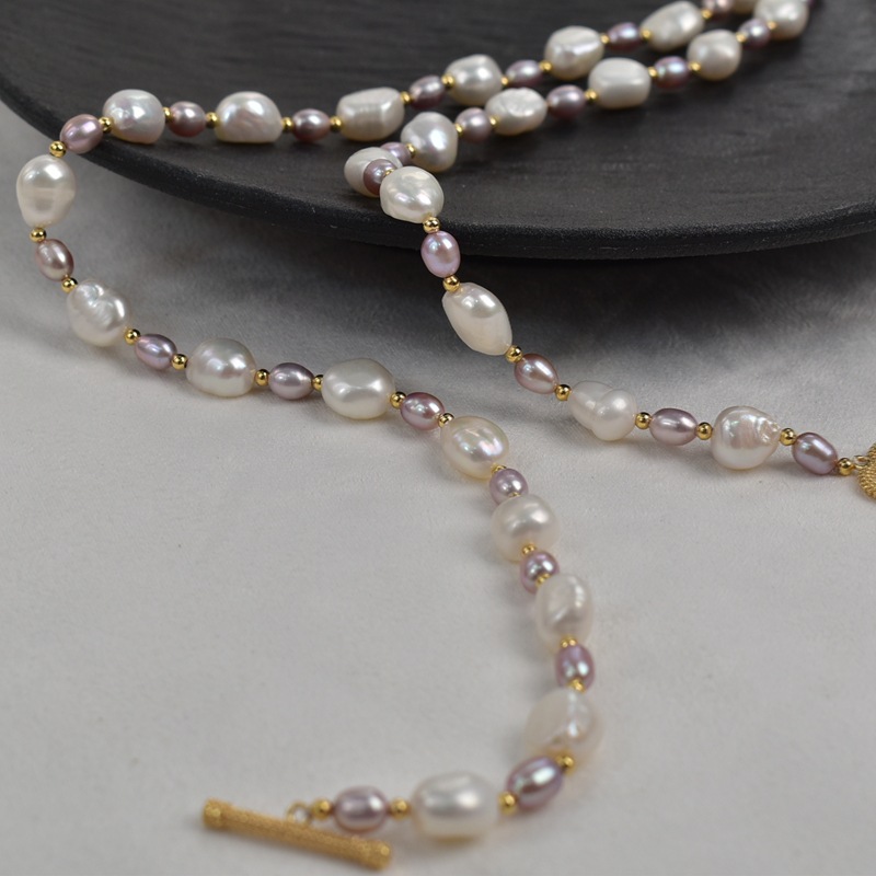 68cm natural freshwater pearl autumn and winter sweater chain, Baroque irregular pearl long necklace Specification image