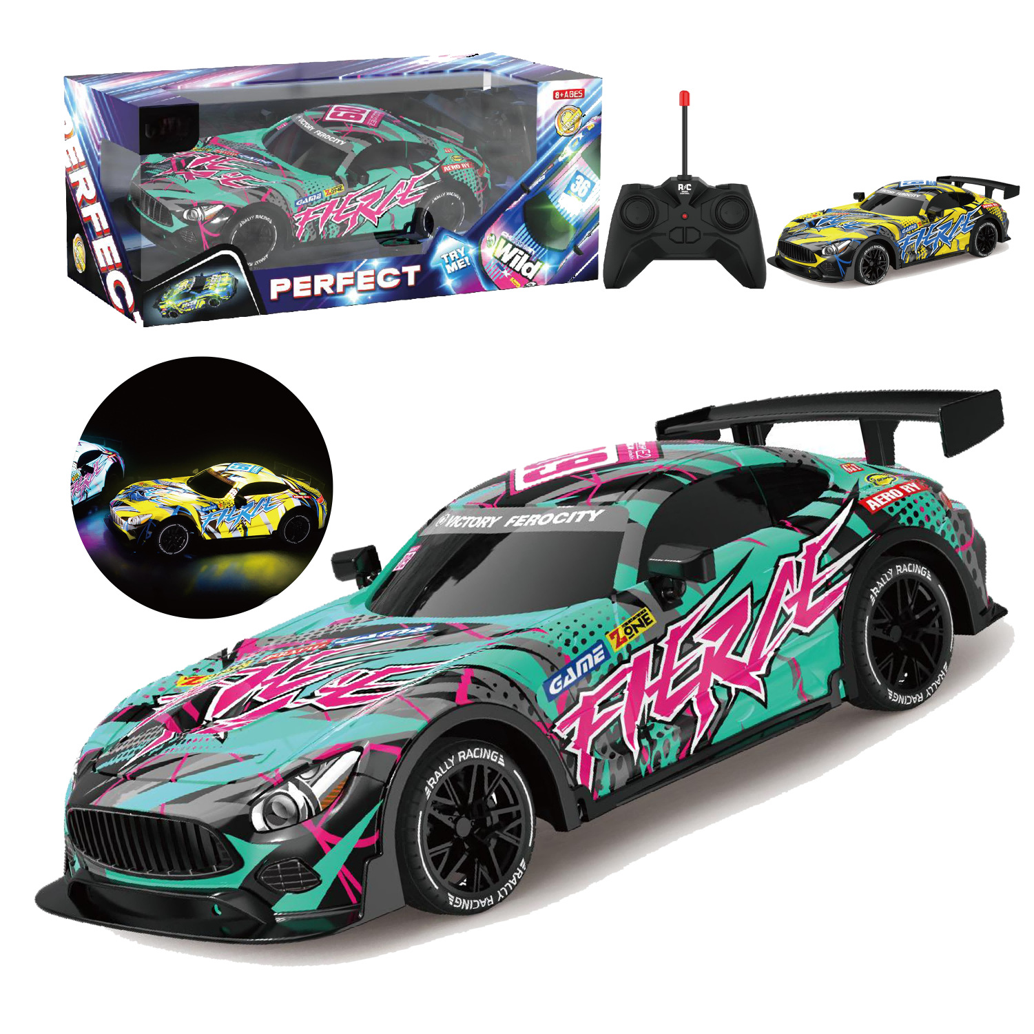 Cross-border 2024 new 1:18 wireless remote control car with light drift, sports car, foreign trade children's toy racing car Application Scenario