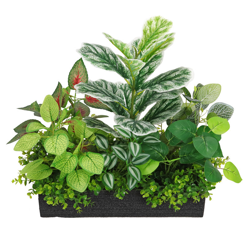 Artificial green plant landscaping combination, tropical plant partition, flower trough and flower box arrangement, bionic artificial flower indoor landscape decoration Item Picture