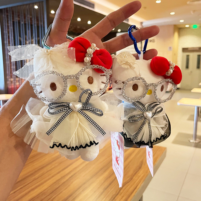 kitty毛绒公仔正版hellokitty小挂件可爱纱裙kt猫包包挂件玩偶