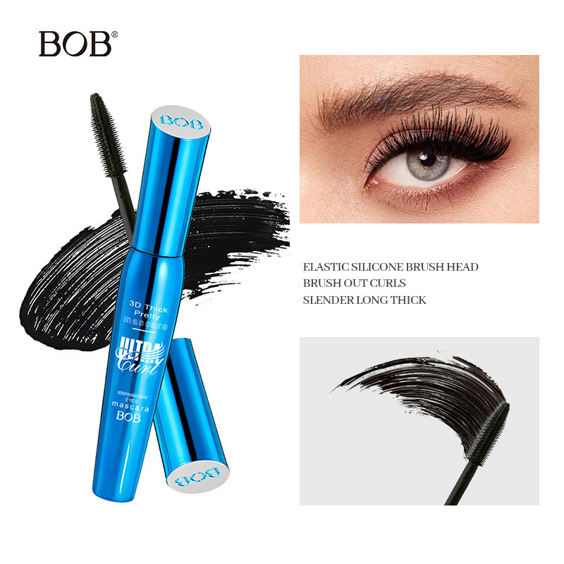 Cross-border exclusive bob Three-dimensional curling mascara: Thick, non-smudge, slender, waterproof and long-lasting black base cream Specification image