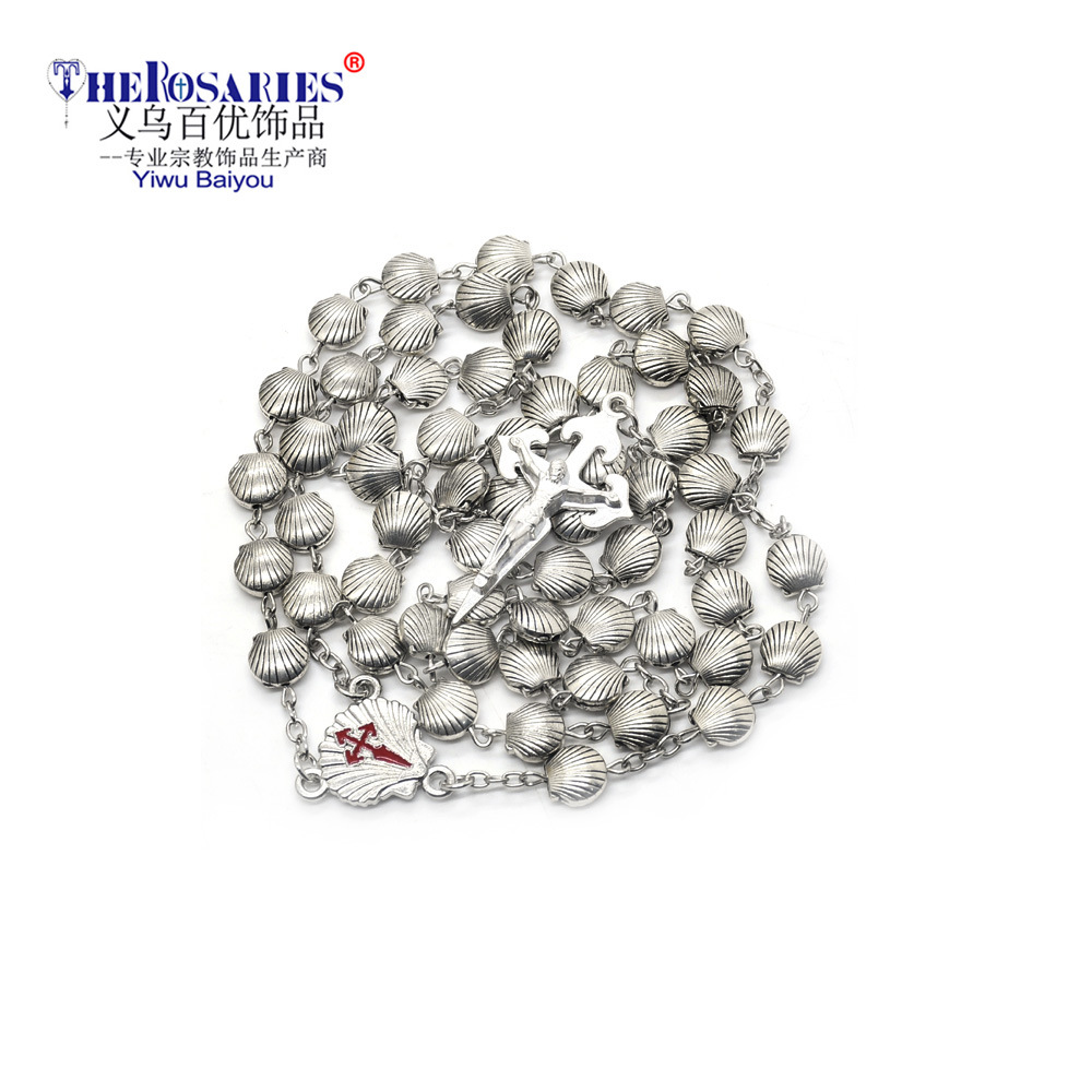 Shell bead Rosary necklace, cross rosary necklace, Rosary cross-border e-commerce accessories wholesale
