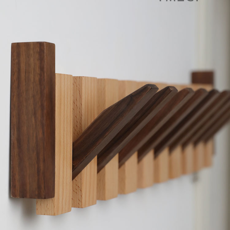 Wholesale of solid wood coat hooks, creative and powerful wall-mounted piano key hooks for the entrance hall and wooden coat racks Application Scenario