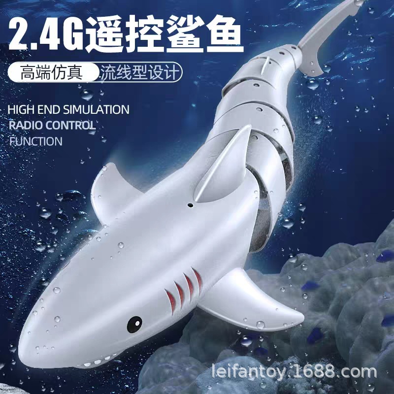 Leneng rechargeable remote-controlled shark swimming children's simulation Great white shark Underwater boy submarine Boat model toy