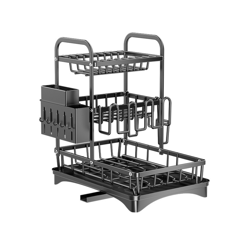 Amazon Cross-border kitchen draining dish rack, multi-functional kitchen storage rack, countertop storage rack, knife and chopstick organization rack Item Picture