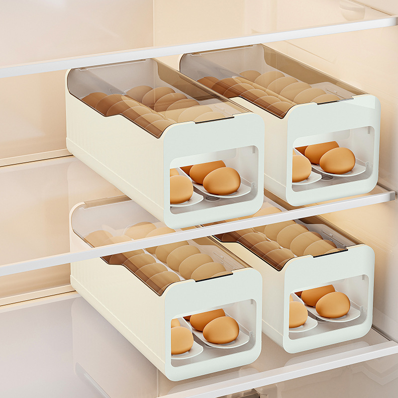 Egg storage box, food-grade preservation box for household refrigerators, anti-drop egg box, egg rack, basket support Specification image