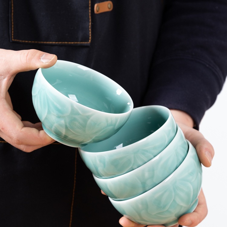 Household rice bowl tableware: High-temperature ceramic thickened anti-scald bowl, single rice bowl, small thin rice bowl Specification image