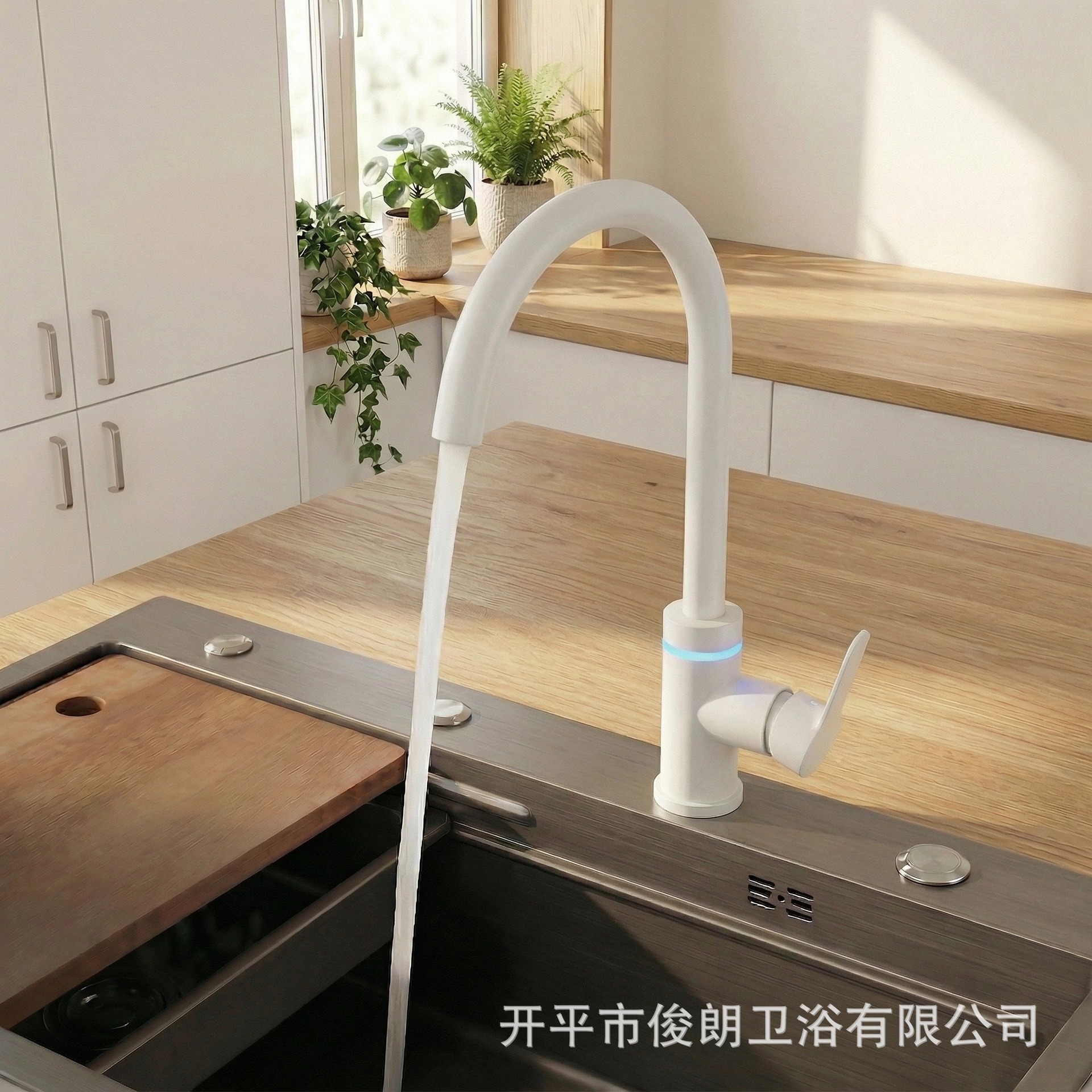 白色厨房水龙头冷热水洗菜盆洗碗池水槽单冷全铜不锈钢混水龙头