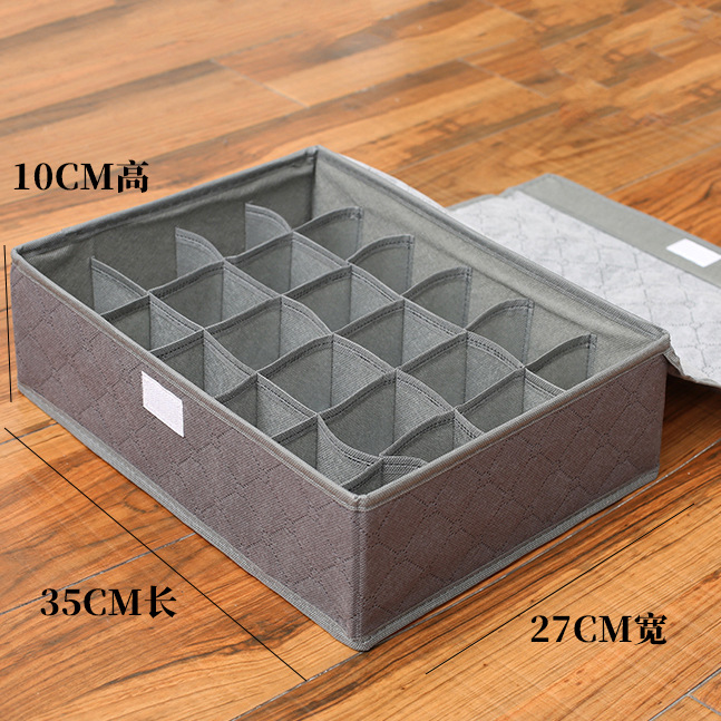 Non-Woven Fabric Covered 24-Compartment Underwear Storage And Organization Box, Bra And Home Folding Sock Storage Box, Multi-Compartment Storage Application Scenario